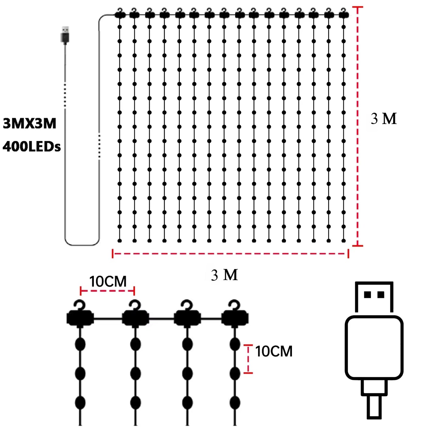 Christmas LED Curtain Lights Smart APP Controlled DIY Text Pattern Animation Display Music Change Light Garland Festival Decor