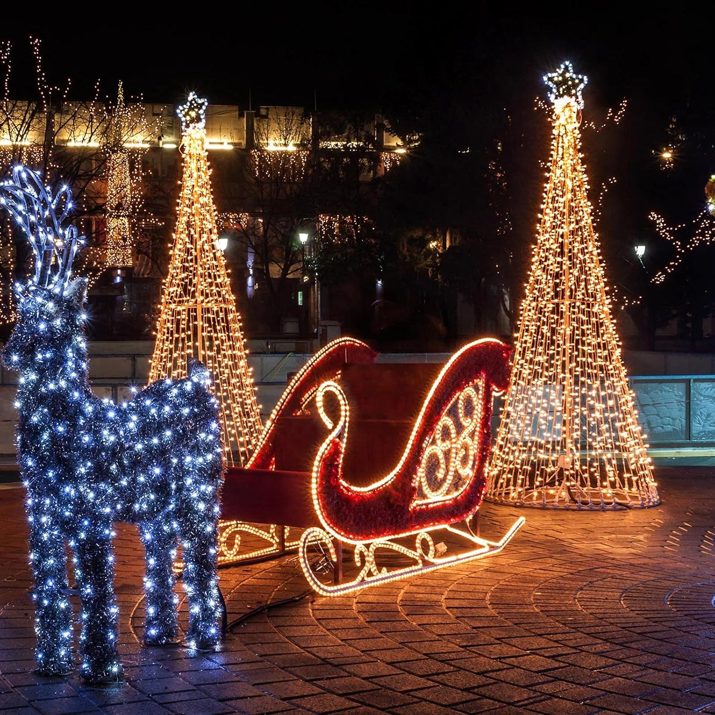 Christmas LED String Lights 18.33 Feet 70 Leds UL Certified Mini Bulbs Lights Set for Indoor Outdoor Christmas Thanksgiving Weddings Yard Xmas Tree Decor (Red, Warm White, White)