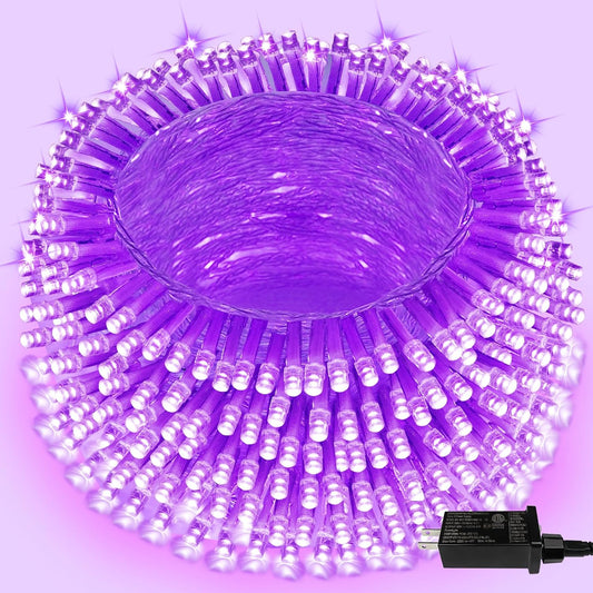 Purple Extra-Long 66FT 200 LED Halloween Lights for Indoor/Outdoor, Super Bright 8 Lighting Modes Plug in String Lights for Halloween Decorations Bedroom Party Garden Patio Tree (Purple)