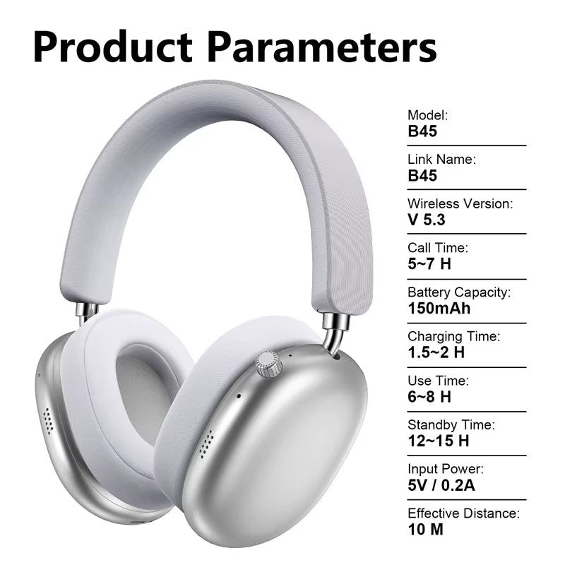 NEW Wireless Bluetooth Headphones Noise Cancelling Earphones Mic Pods over Ear Sports Gaming Headset for Apple 2025 Hot