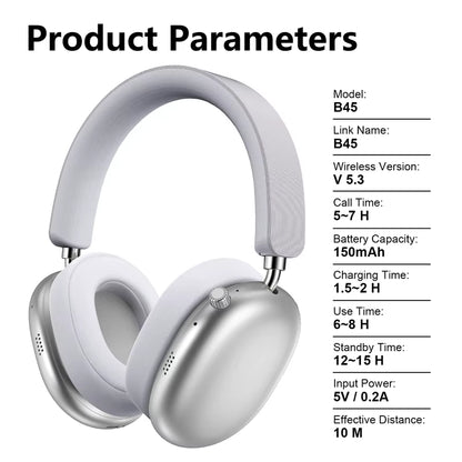 NEW Wireless Bluetooth Headphones Noise Cancelling Earphones Mic Pods over Ear Sports Gaming Headset for Apple 2025 Hot