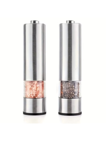 1/2PC Stainless Steel Electric Pepper Grinder Spices Sea Salt Kitchen Outdoor Barbecue Seasoning Coarser Adjustment Cooking Tool