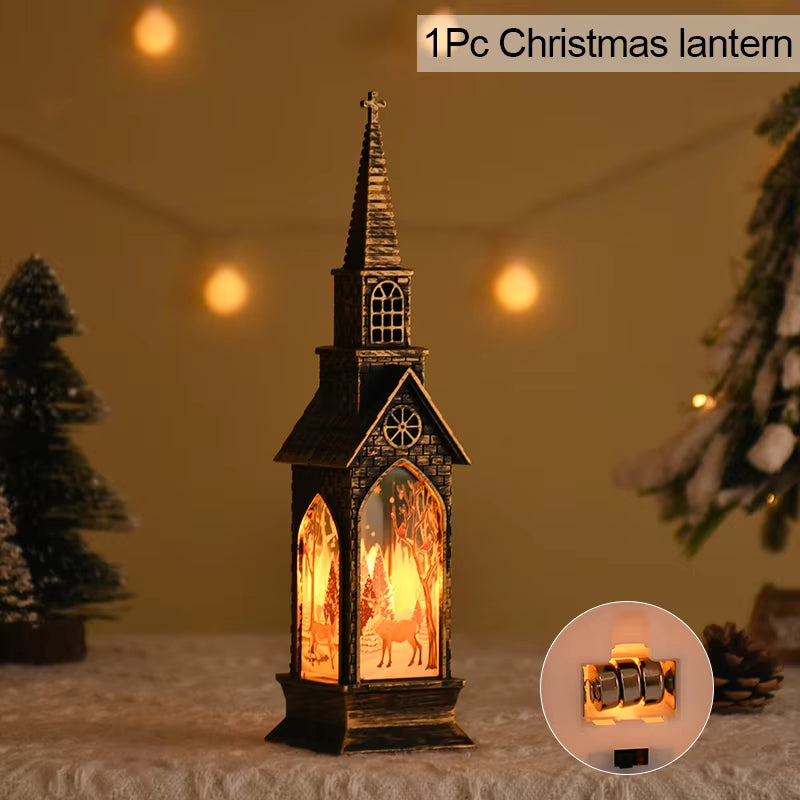 Christmas LED Night Light Santa Claus Snowman Fairy Light Lantern Table Ornament 2024 Christmas Home Decoration Xmas Neol 2025