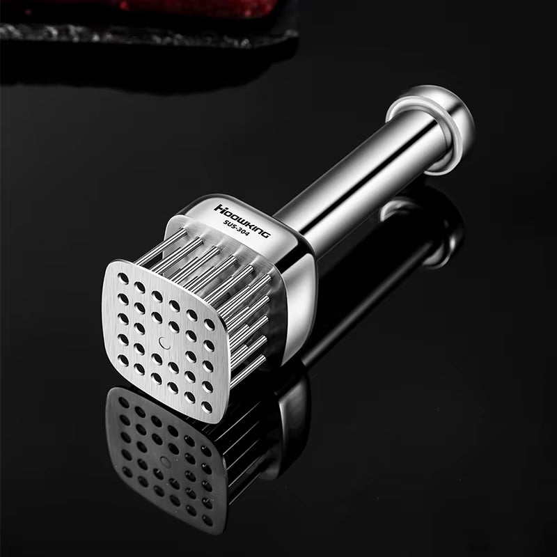 304 Stainless Steel Meat Hammer Needle Steak Tender Needle Pork Chop Loose Meat Needle Hammer Stainless Steel Hole Piercer