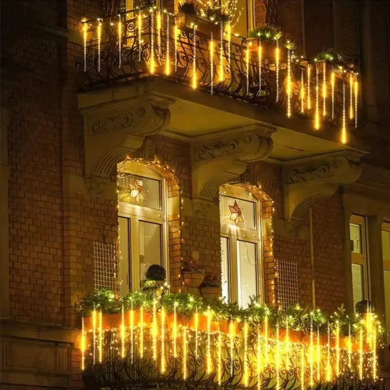 Christmas LED Meteor Garland Festoon Holiday Strip Light Outdoor Waterproof Fairy String Lights for Street Decoration