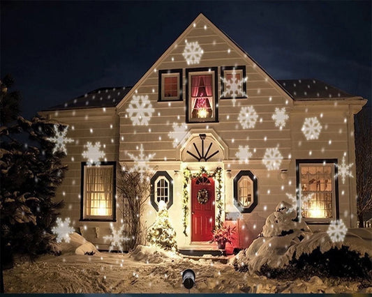 Christmas White Snowflake Moving Spotlight LED Landscape Projector Light for Holiday Christmas Garden Indoor Outdoor Decoration