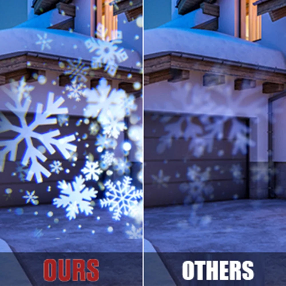 Christmas White Snowflake Moving Spotlight LED Landscape Projector Light for Holiday Christmas Garden Indoor Outdoor Decoration