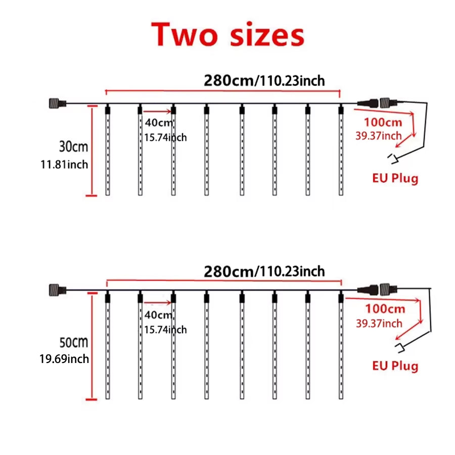 Christmas LED Meteor Garland Festoon Holiday Strip Light Outdoor Waterproof Fairy String Lights for Street Decoration
