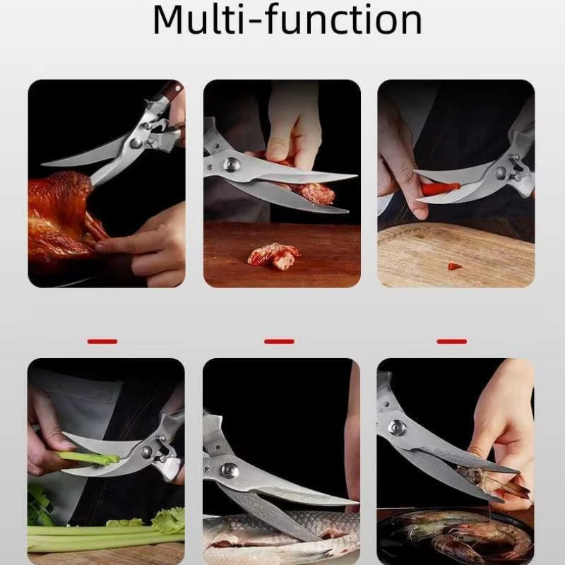 Multifunctional Kitchen Scissors Stainless Steel Cutting Knife for Fish Chicken Bone Cooking Chef Device Gadget Tool Accessories