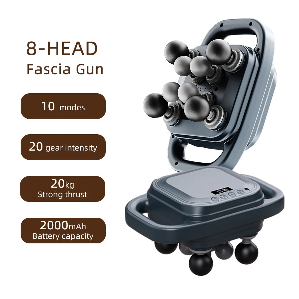 42-Heads Fascia Gun High-Frequency Vibration Body Massage Gun Back and Waist Massager Neck Shoulder Massager Muscle Masajeador