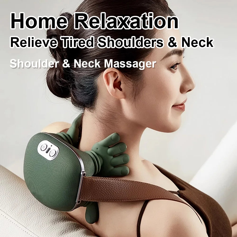 Rejuvenate Your Neck and Shoulders: Premium Heated Finger Pressure Neck Massager for Ultimate Muscle Relief and Relaxation