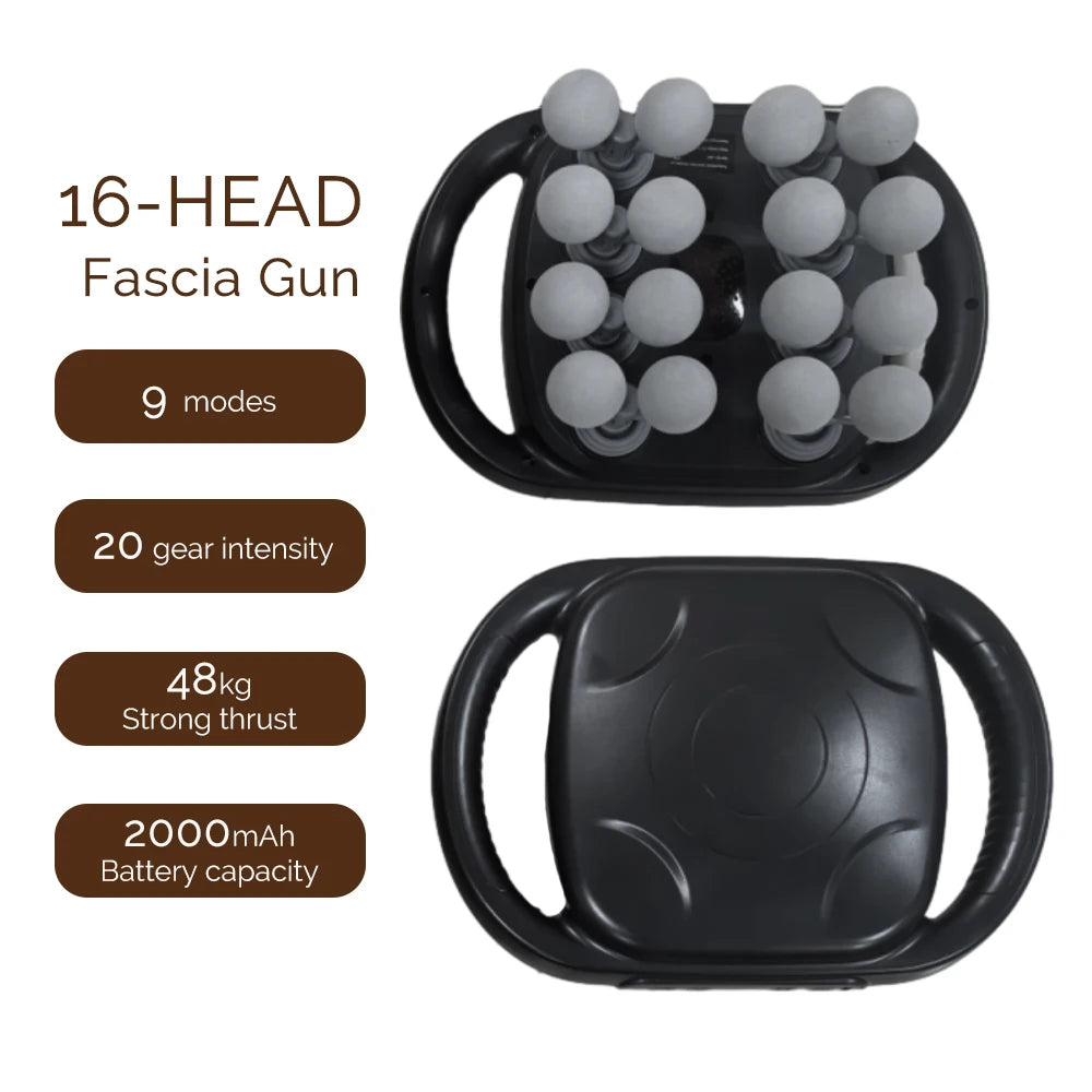 42-Heads Fascia Gun High-Frequency Vibration Body Massage Gun Back and Waist Massager Neck Shoulder Massager Muscle Masajeador