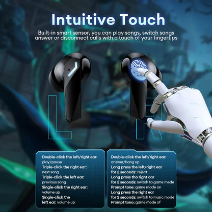 New  XT53 Wireless Bluetooth Earphones Low Latency Gaming Headphones HIFI Quality Sound HD Voice Noise Cancelling Earbuds