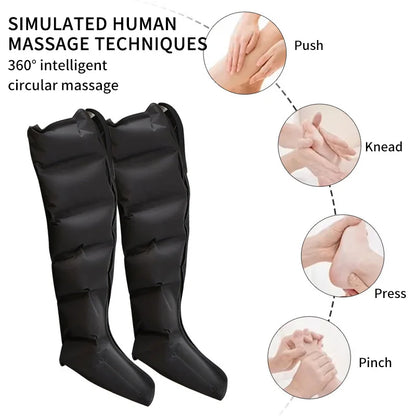 Electric Air Pressure Leg Massager Kneading Squeeze Deep Relaxation Calf Foot with Remote Control