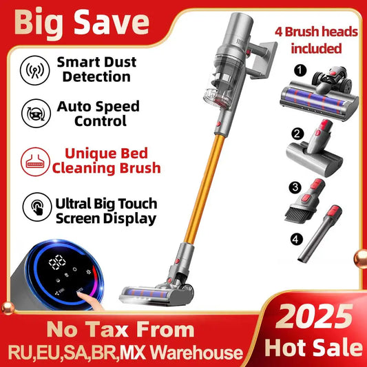 VC205 Cordless Handheld Vacuum Cleaner,27000Pa,Touch Screen,Smart Dust Sensor,Auto Speed Control for Home Bed Carpet Clean