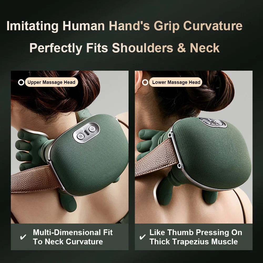 Rejuvenate Your Neck and Shoulders: Premium Heated Finger Pressure Neck Massager for Ultimate Muscle Relief and Relaxation
