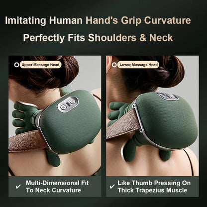 Rejuvenate Your Neck and Shoulders: Premium Heated Finger Pressure Neck Massager for Ultimate Muscle Relief and Relaxation