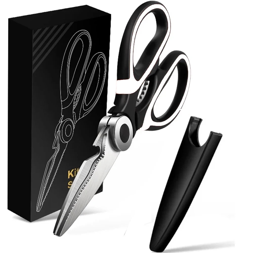 Multifunctional Stainless Steel Kitchen Scissors, Kitchen Utensils, Kitchen Accessories Tools, Chef Scissors Chicken Bone Knife