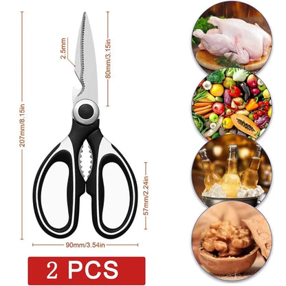 Multifunctional Stainless Steel Kitchen Scissors, Kitchen Utensils, Kitchen Accessories Tools, Chef Scissors Chicken Bone Knife