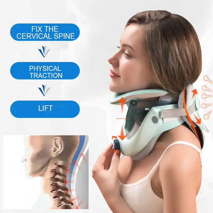 Air Sac Adjustable Neck Stretcher Collar for Home Traction Spine Alignment Cervical Neck Traction Device
