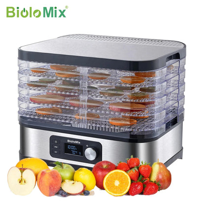 BPA FREE 5 Trays Food Dryer Dehydrator with Digital Timer and Temperature Control for Fruit Vegetable Meat Beef Jerky