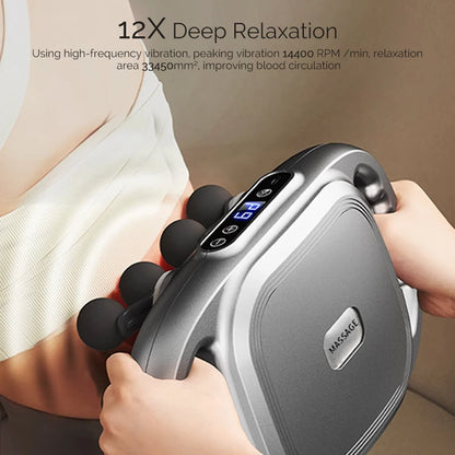 12-Head Fascia Gun High-Frequency Vibration Body Massage Gun Back and Waist Massager Neck Shoulder Massager Muscle Masajeador