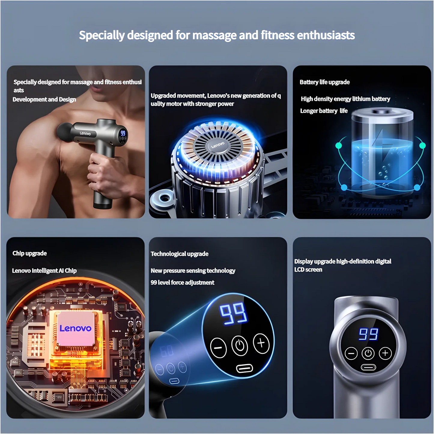 Brand Fascia Gun Deeply Relieves Muscle Soreness Fitness and Relaxation Equipment LED Touch Screen 8Massage Head Gifts