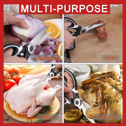 Multifunctional Stainless Steel Kitchen Scissors, Kitchen Utensils, Kitchen Accessories Tools, Chef Scissors Chicken Bone Knife