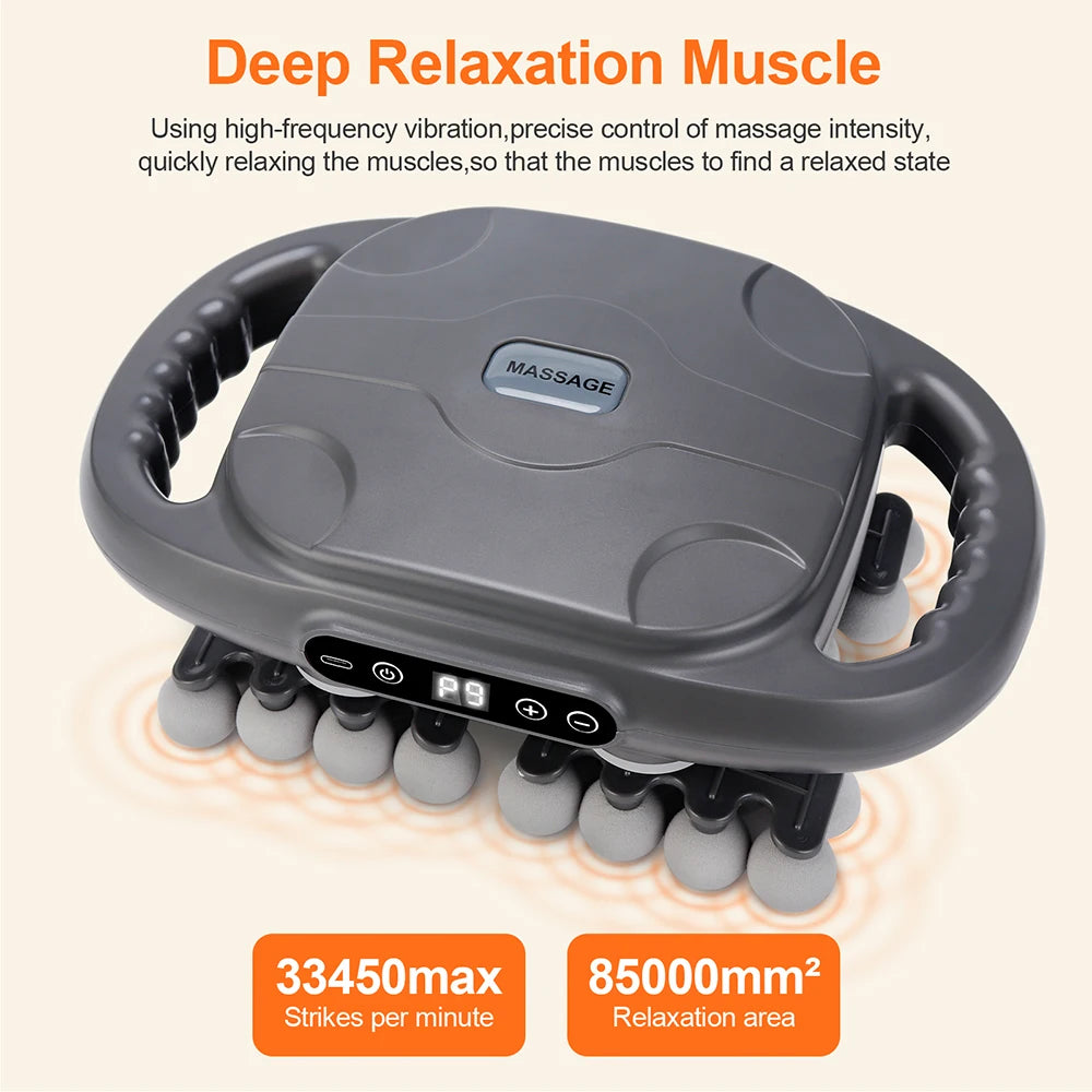 42-Heads Fascia Gun High-Frequency Vibration Body Massage Gun Back and Waist Massager Neck Shoulder Massager Muscle Masajeador