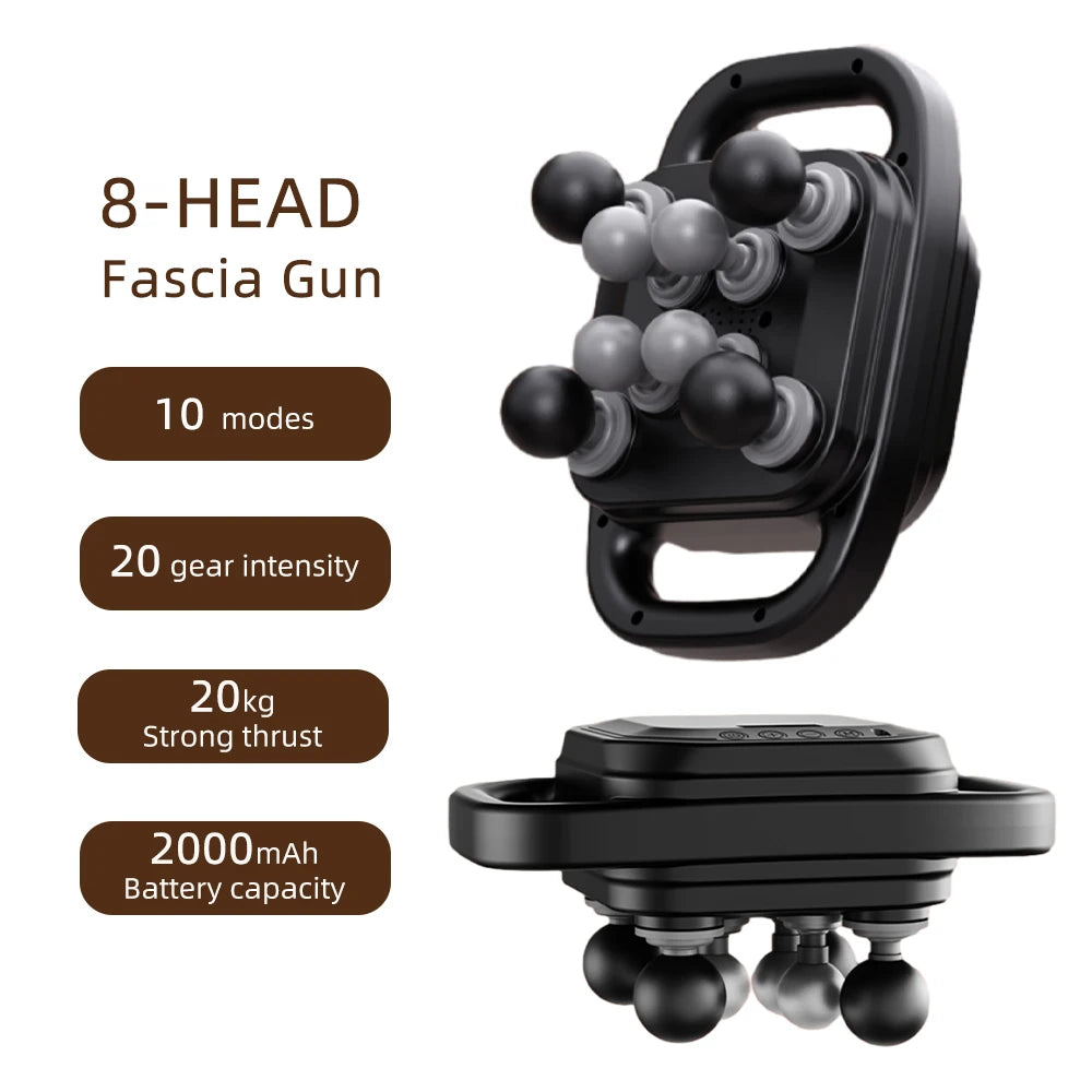 42-Heads Fascia Gun High-Frequency Vibration Body Massage Gun Back and Waist Massager Neck Shoulder Massager Muscle Masajeador
