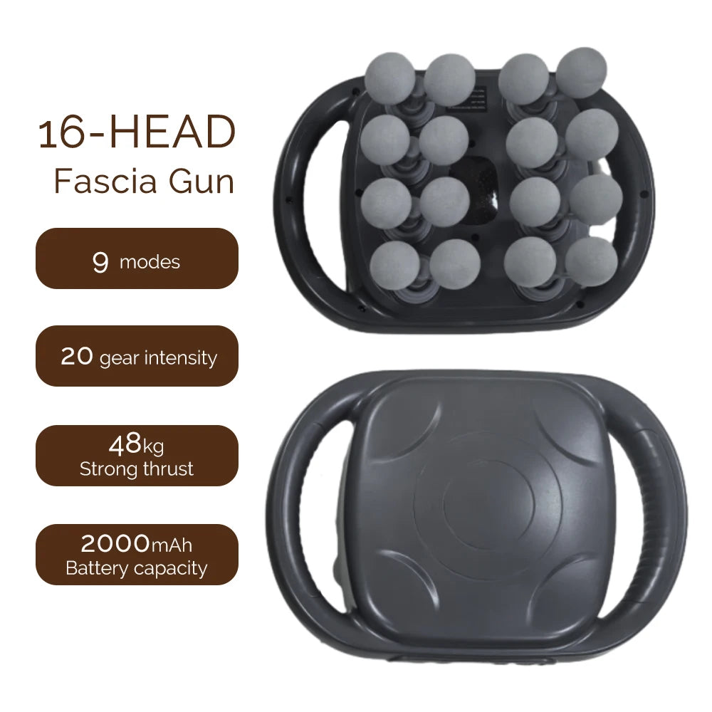 42-Heads Fascia Gun High-Frequency Vibration Body Massage Gun Back and Waist Massager Neck Shoulder Massager Muscle Masajeador