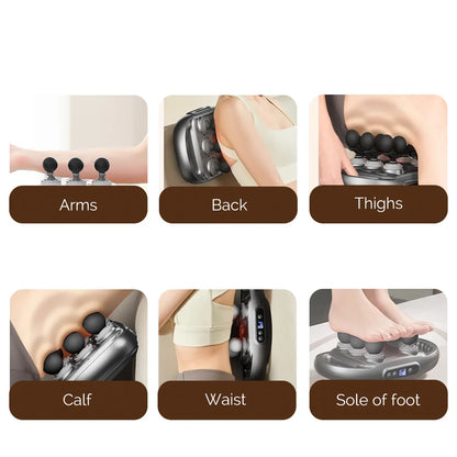 12-Head Fascia Gun High-Frequency Vibration Body Massage Gun Back and Waist Massager Neck Shoulder Massager Muscle Masajeador