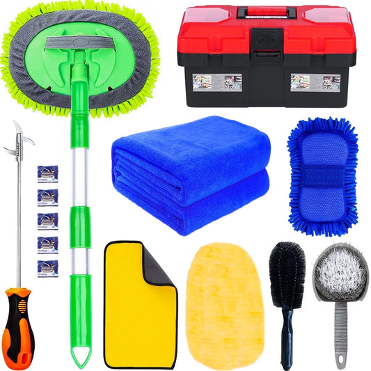 Car Wash Kit- Car Interior Detailing Kit, Car Cleaning Kit, Microfiber Car Wash Brush, Microfiber Towels