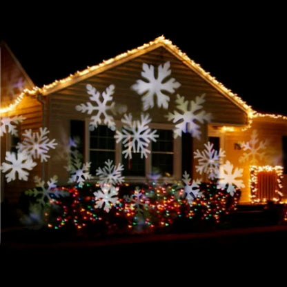 Christmas White Snowflake Moving Spotlight LED Landscape Projector Light for Holiday Christmas Garden Indoor Outdoor Decoration