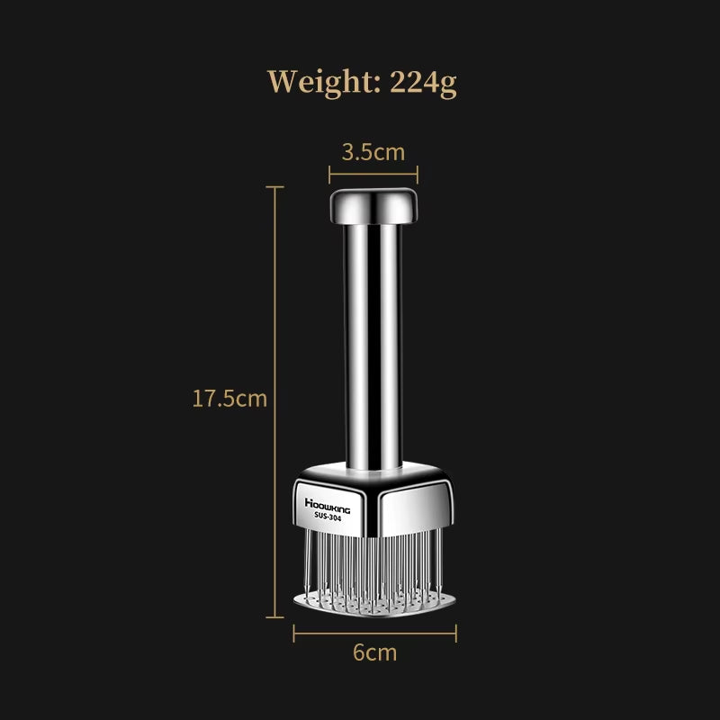 304 Stainless Steel Meat Hammer Needle Steak Tender Needle Pork Chop Loose Meat Needle Hammer Stainless Steel Hole Piercer