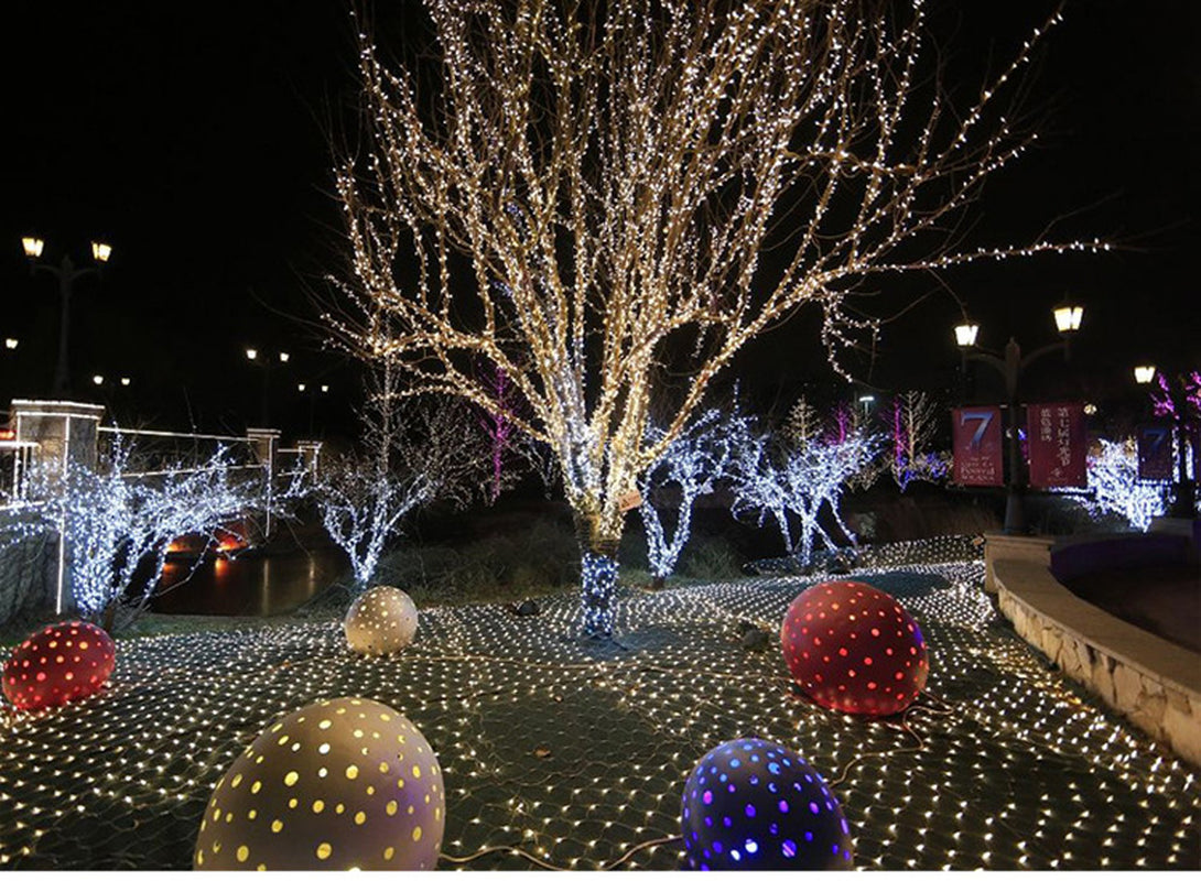 Christmas Led Lights String Lights Outdoor Waterproof Fishnet Lights Full of Stars Paved Holiday Lights Wedding Ins Decorative Lights